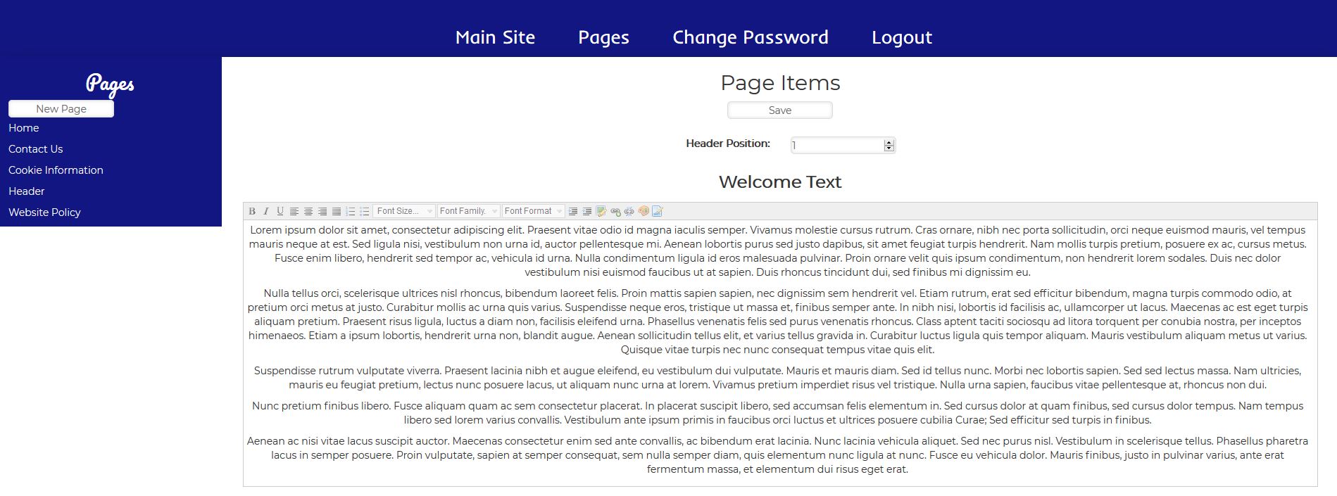 Image of football league application home page